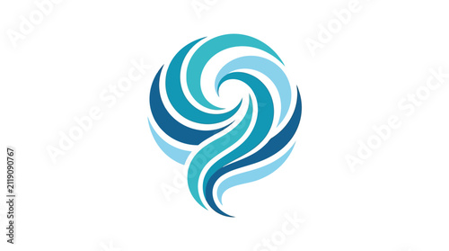 Abstract Blue Swirl Logo Design