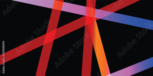 abstract colorful diagonal lines on black background with red orange purple and blue stripes