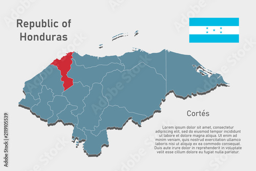 Vector map of Honduras - Cortes Department