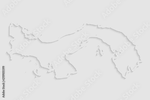 Vector map of Panama, abstract inner shadow