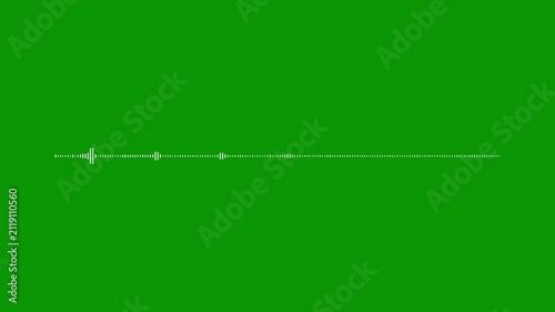 Audio waveform visualizer animation, dynamic sound wave spectrum, digital music frequency equalizer, podcast voice signal meter, streaming audio visualization, green screen overlay, seamless loop