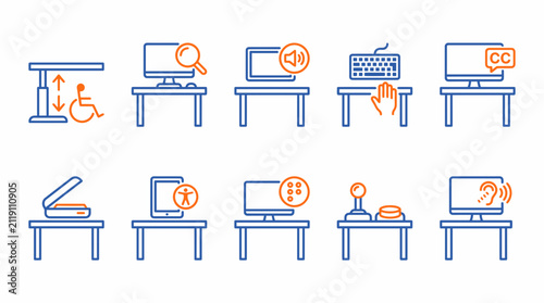 Technology Icons for Education Accessibility and Inclusivity