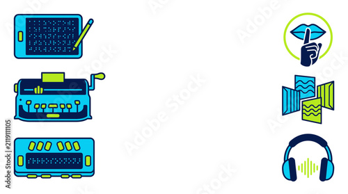 Education Accessibility Icons: Pencil, Sharpener, Calculator
