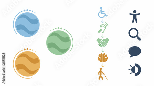 Education accessibility icons showing inclusion and support