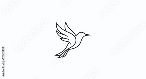 Minimalist Flying Bird Line Art Logo