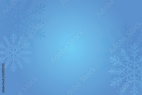 Abstract Blue Winter Christmas Background with Snowflake Patterns and Copy Space