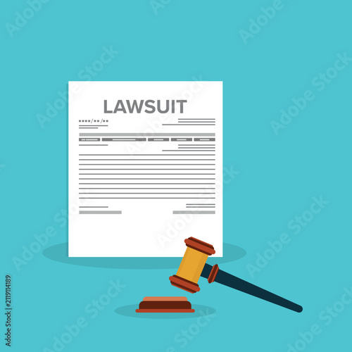 Court Lawsuit Document with Judge Gavel Legal Process