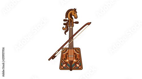 Mongolian Morin Khuur Vector Illustration