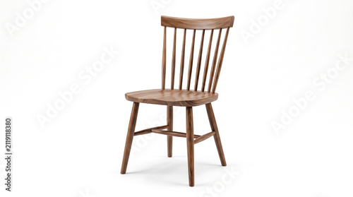 Timeless wooden dining chair, unbranded, featuring a classic spindle back for versatile interior design