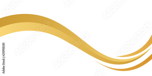 Abstract dynamic gold curve vector background with empty white space