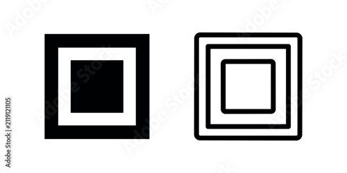 Bild auf Leinwand Stop frame nested square icon