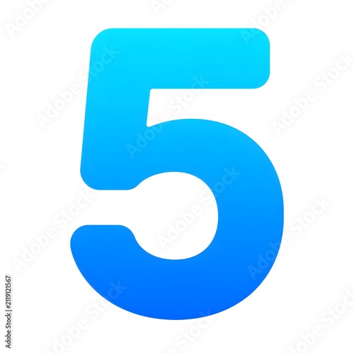 blue number 5