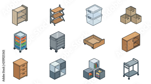 Office Storage Solutions Set.