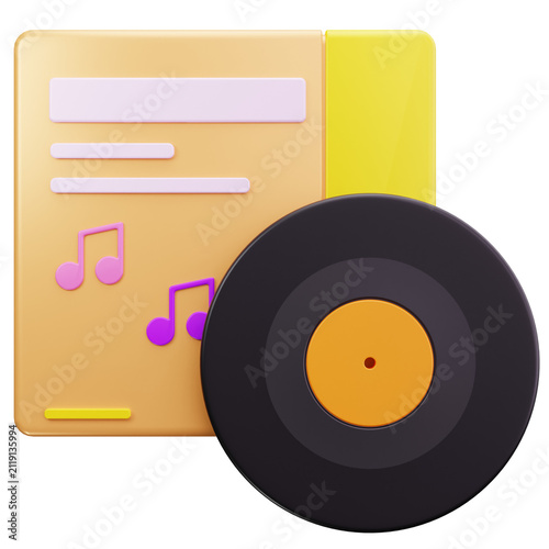Canvastavla Music Album Vinyl Record 3D Illustrations