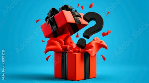 Open gift box bursting with surprise confetti on minimalist background modern vector illustration for holiday marketing