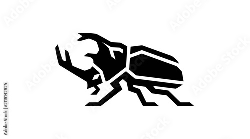 Foto Stylized Silhouette of a Rhinoceros Beetle Insect.