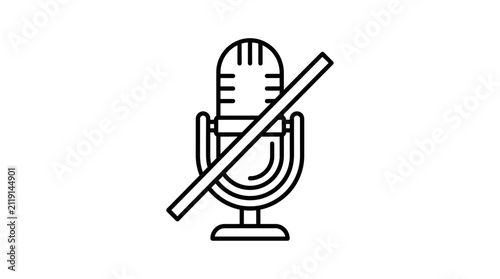 Muted Microphone Outline Icon