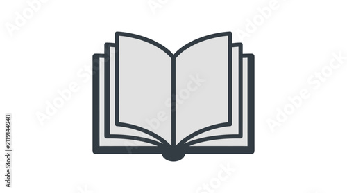 Minimal Open Book Icon Vector