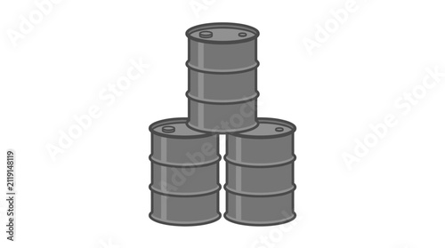 Stacked Industrial Barrels Vector Illustration