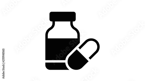 Medicine Bottle and Pill Icon