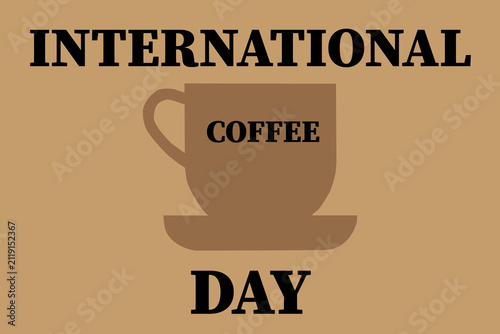 International Coffee Day Banner with Coffee Cup Icon