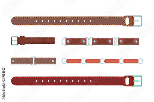 Foto Collection of leather watch straps in various designs and colors on Transparent