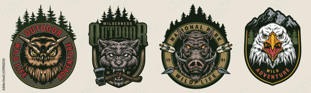 Fototapeta premium Wildlife patches on display