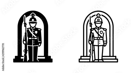 Фотография Formal military honor guard in ceremonial uniform