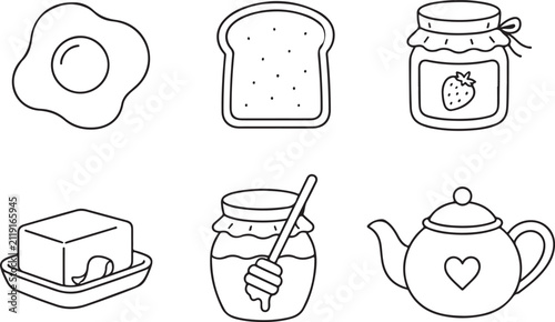 Breakfast Food Icons Set