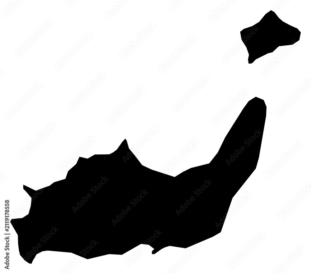 Obraz premium A contour map of Inagua District. Bahamian district silhouette