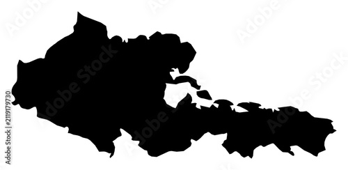 Foto A contour map of Holguín Province. Cuban province silhouette