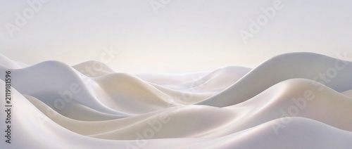Fotografie Smooth white snow covered hills under soft light with depicts gentle undulating