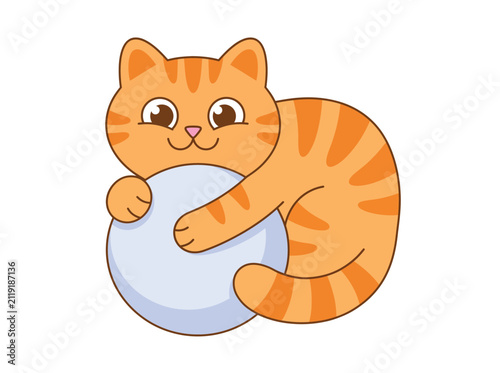 Cute Cartoon Ginger Cat P