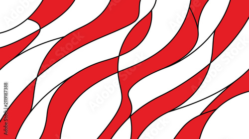 Abstract Red and White Wa