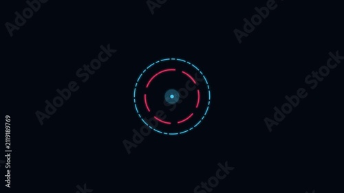 Neon Circular Target Radar Crosshair UI Motion Graphic