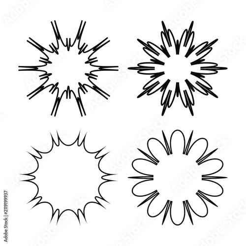 Abstract Comic Burst Shape Collection