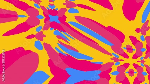 Watermelon Pink Yellow Blue Abstract Digital Illustration Representing Summer Joy. This vibrant motion piece captures a friendly fruit personality in a playful sequence.