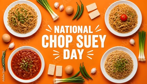 National Chop Suey Day sale banner design free space in the center