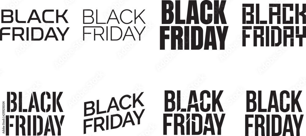 Obraz premium Black friday bold retro typography design in black color