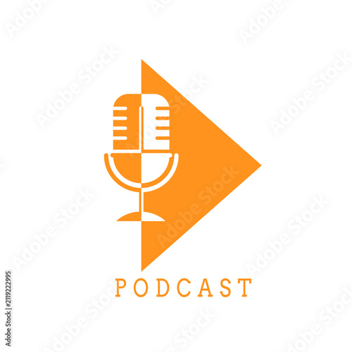 Podcast. Microphone icon for website, app and creative design