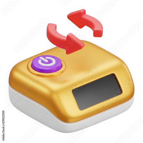3d rendered digital kitchen scale with a modern design and vibrant colors