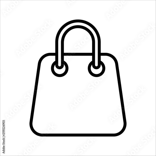 Shopping Bag Icon. Symbol isolated white background. vector illustration. color editable.
