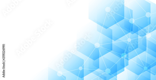 Abstract Blue Network Connection Background. Digital Data Communication. Vector Illustration