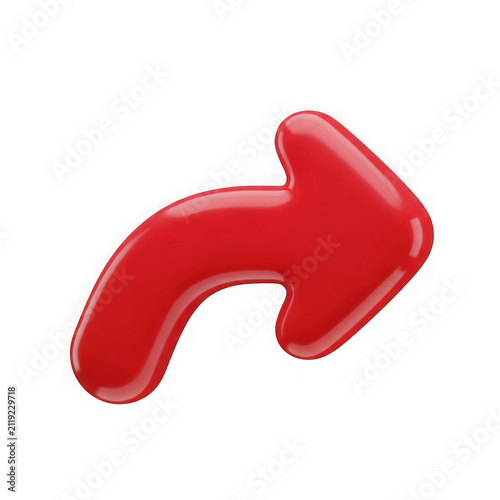 3d rendered arrow with a smooth gradient and a glossy finish