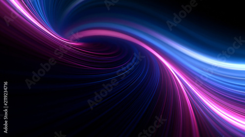 Abstract Neon Light Waves Digital Motion Background
