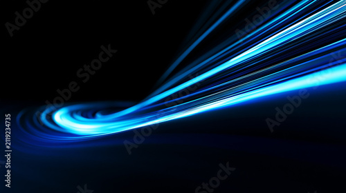 Abstract Blue Light Speed Motion Flow