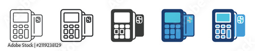 Foto POS terminal credit card swipe icon, point of sale reader machine symbol, retail