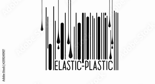 Abstract barcode with melting or dripping lines suggesting transformation or change