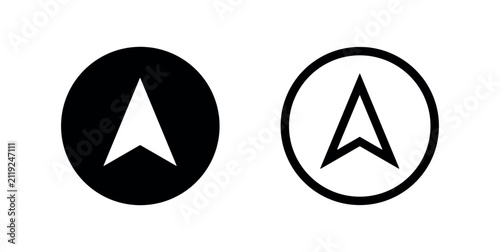 Quadro su tela Location arrow in circle icon