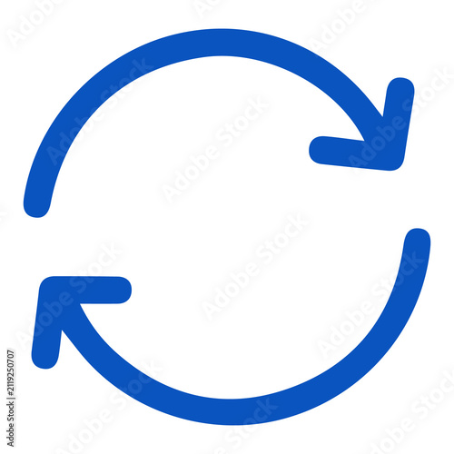Canvas Print Blue refresh sync arrows icon vector illustration